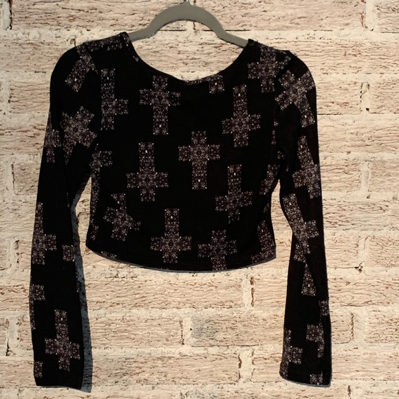 Long sleeve crop top cross Valia - Picture 2 of 3